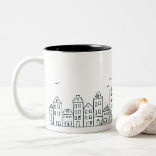 Caneca De Café Em Dois Tons Casas de Amsterdão