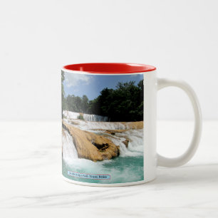 Caneca De Café Em Dois Tons Cascadas de Agua Azul, Chiapas, México