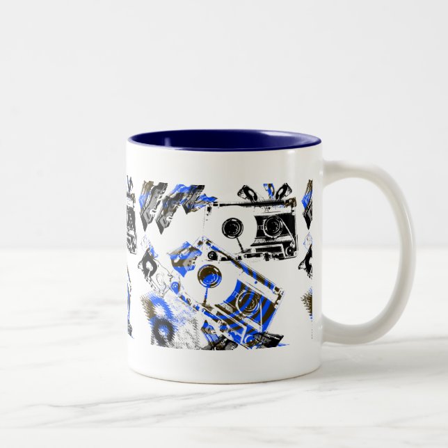 Caneca De Café Em Dois Tons Cassete de Música DJ (Direita)