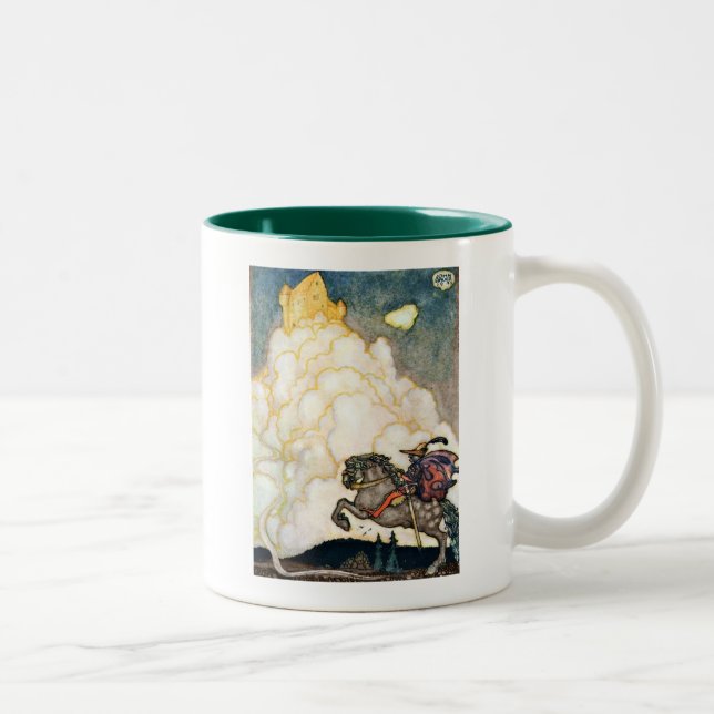 Caneca De Café Em Dois Tons Castelo de Rosy Clouds (Direita)