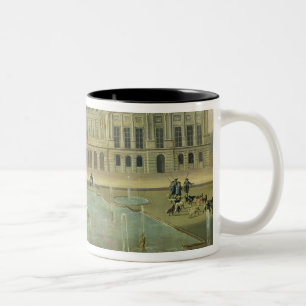 Caneca De Café Em Dois Tons Castelo de Versalhes do lado do jardim