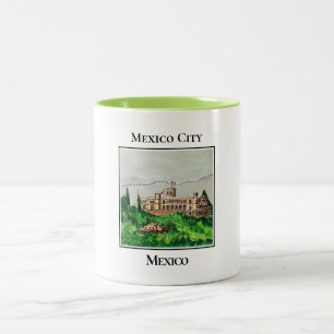 Caneca De Café Em Dois Tons Castelo Imperial de Chapultepec na Cidade do Méxic