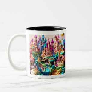 Caneca De Café Em Dois Tons "Castelos de encantamento"