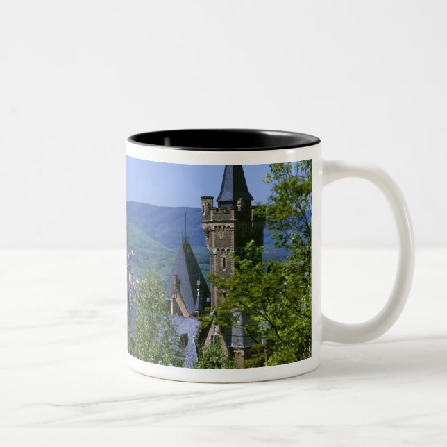 Caneca De Café Em Dois Tons Castle, Wernigerode, Saxónia Anhalt, Alemanha (Direita)