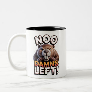 Caneca De Café Em Dois Tons Castor Sarcástico Sem Paciência Piada Animal Engra