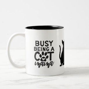 Caneca De Café Em Dois Tons Cat Aloja Mug com dizeres