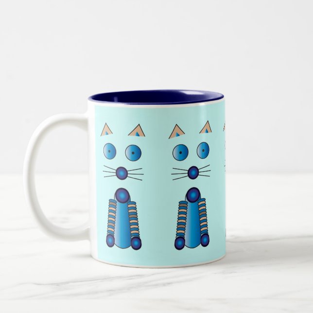 Caneca De Café Em Dois Tons CAT azul (Esquerda)