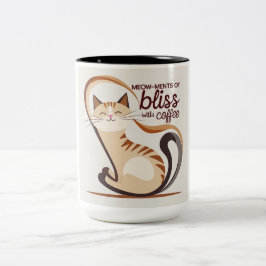Caneca De Café Em Dois Tons Cat Bliss Coffee Mug