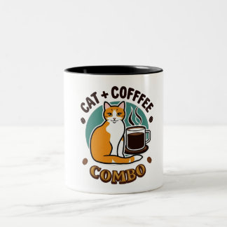 Caneca De Café Em Dois Tons Cat + Café Combo Mug
