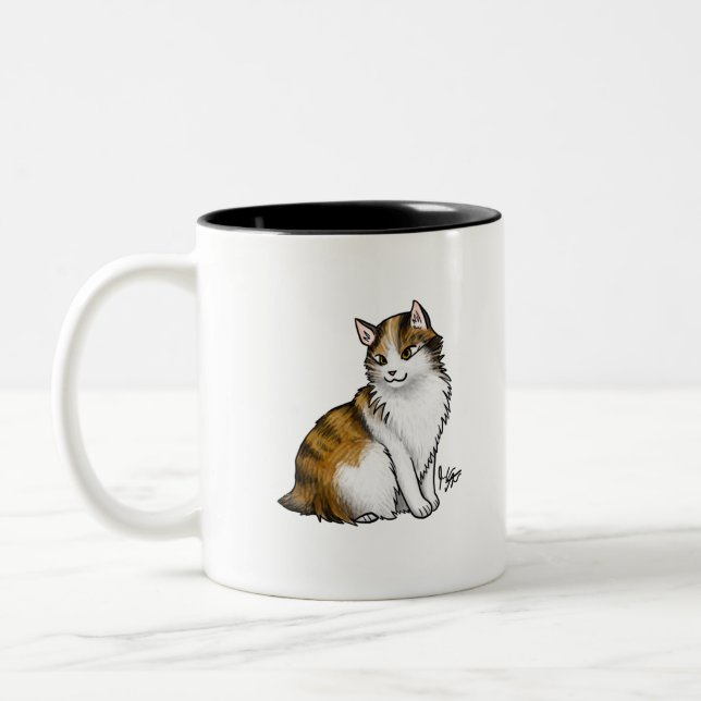 Caneca De Café Em Dois Tons Cat Calico sem personalidade (Esquerda)