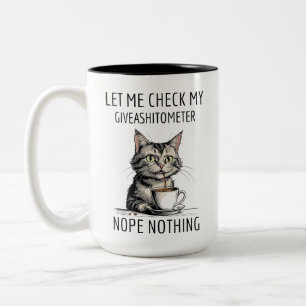 Caneca De Café Em Dois Tons Cat, deixe-me verificar meu naipe do Giveashitômet