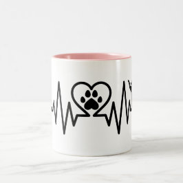 Caneca De Café Em Dois Tons Cat Heartbeat with Another Cat