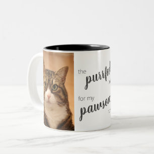 Caneca De Café Em Dois Tons Cat Lovers adiciona seu próprio meme fotográfico E