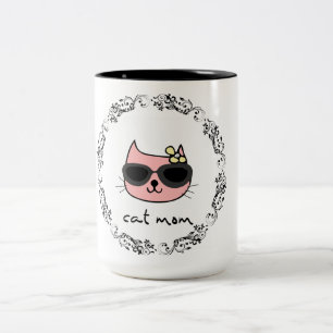 Caneca De Café Em Dois Tons Cat Mãe