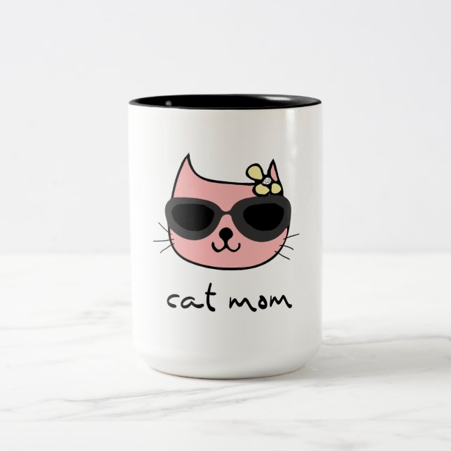 Caneca De Café Em Dois Tons Cat Mãe (Centro)