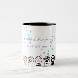 Caneca De Café Em Dois Tons Cat Mamãe Mug - Impressões Puras de Pata e Pata
