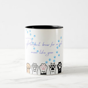 Caneca De Café Em Dois Tons Cat Mamãe Mug - Impressões Puras de Pata e Pata