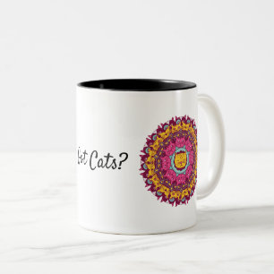 Caneca De Café Em Dois Tons Cat Mandala Tem Gatos?