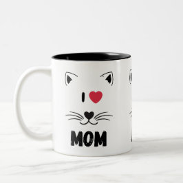 Caneca De Café Em Dois Tons Cat mugs I love mom