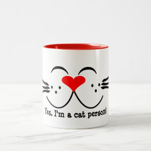 Caneca De Café Em Dois Tons Cat Person Mug
