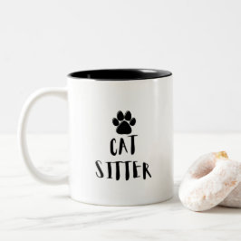 Caneca De Café Em Dois Tons Cat Sitter