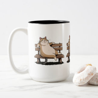 Caneca De Café Em Dois Tons Cat The Bench Sitter