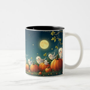 Caneca De Café Em Dois Tons Cata de Abóbora Assombrada