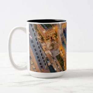 Caneca De Café Em Dois Tons Catedral de St. Patrick Vista Aérea Cidade de Nova