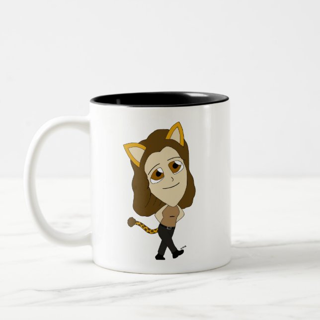 Caneca De Café Em Dois Tons catgirl chibi (Esquerda)
