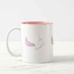 Caneca De Café Em Dois Tons Caticorn em Voo