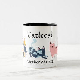 Caneca De Café Em Dois Tons Catleesi, Mãe de Gatos