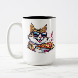 Caneca De Café Em Dois Tons Catnip & Pizza