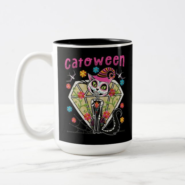 Caneca De Café Em Dois Tons Catoentre Halloween (Esquerda)