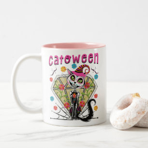 Caneca De Café Em Dois Tons Catoentre Halloween