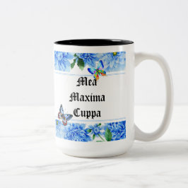 Caneca De Café Em Dois Tons Católico floral cómico Mea Cuppa