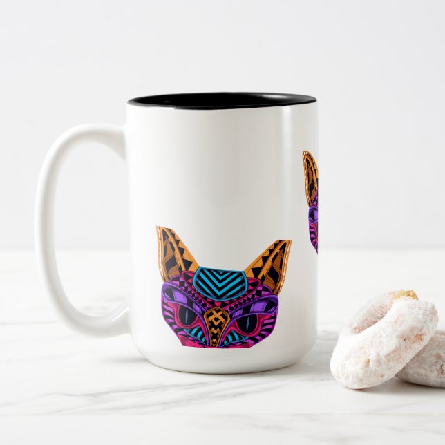 Caneca De Café Em Dois Tons Cats are pure happiness (Com Donut)