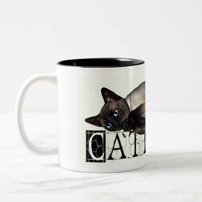 Caneca De Café Em Dois Tons Cattitude Siamese (Esquerda)
