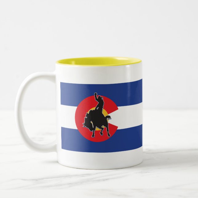 Caneca De Café Em Dois Tons Caubói do Colorado (Esquerda)
