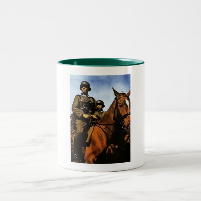 Caneca De Café Em Dois Tons Cavalaria do alemão de WWII (Centro)