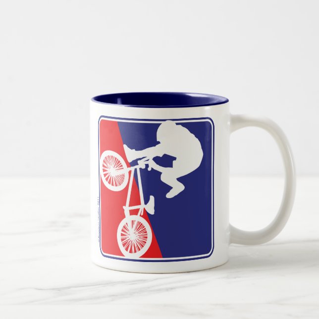 Caneca De Café Em Dois Tons Cavaleiro de bicicleta BMX (Direita)