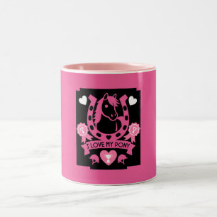 Caneca De Café Em Dois Tons Cavaleiro do Clube de Pônei
