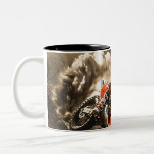Caneca De Café Em Dois Tons Cavaleiro Motocross
