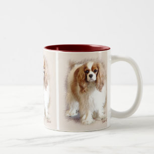 Caneca De Café Em Dois Tons Cavaleiro Rei Charles Spaniel
