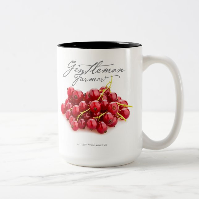 Caneca De Café Em Dois Tons Cavalheiro Farmer 15 oz. Café Mug (groselhas verme (Direita)