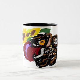 Caneca De Café Em Dois Tons Cavalier king charles spaniel girassóis