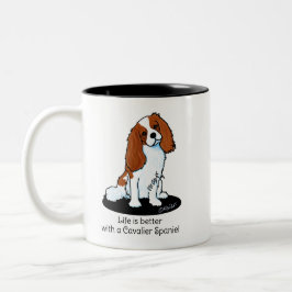 Caneca De Café Em Dois Tons Cavalier Spaniel Life É Melhor