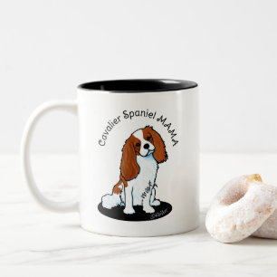 Caneca De Café Em Dois Tons Cavalier Spaniel Mãe
