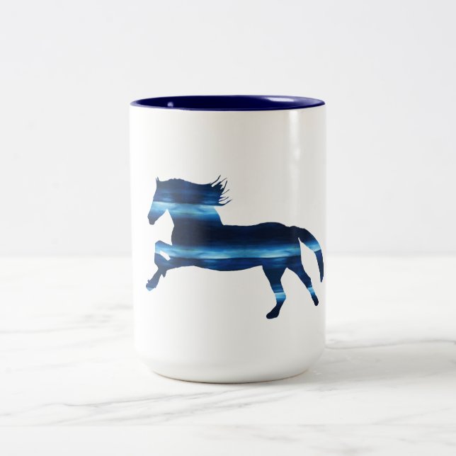 Caneca De Café Em Dois Tons Cavalo Azul (Centro)