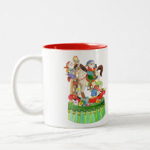 Caneca De Café Em Dois Tons Cavalo de balanço dos duendes