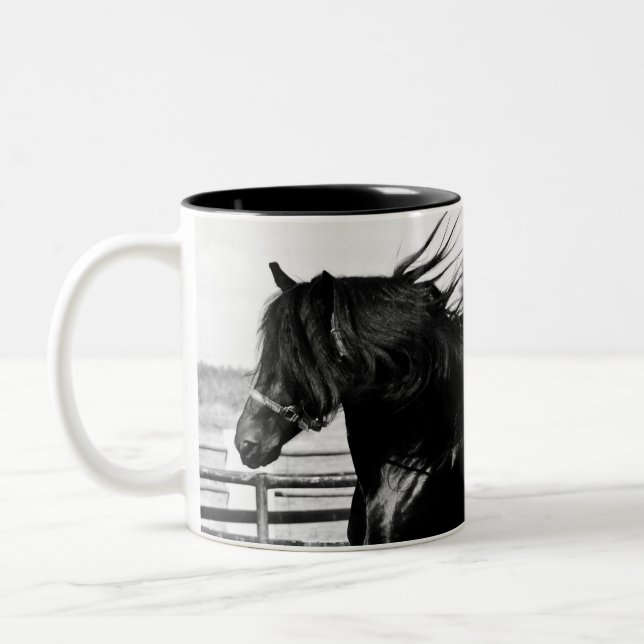 Caneca De Café Em Dois Tons Cavalo de Bela Negra (Esquerda)